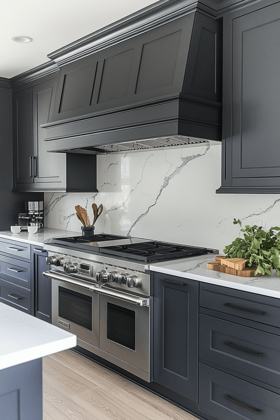 dark gray kitchen cabinets