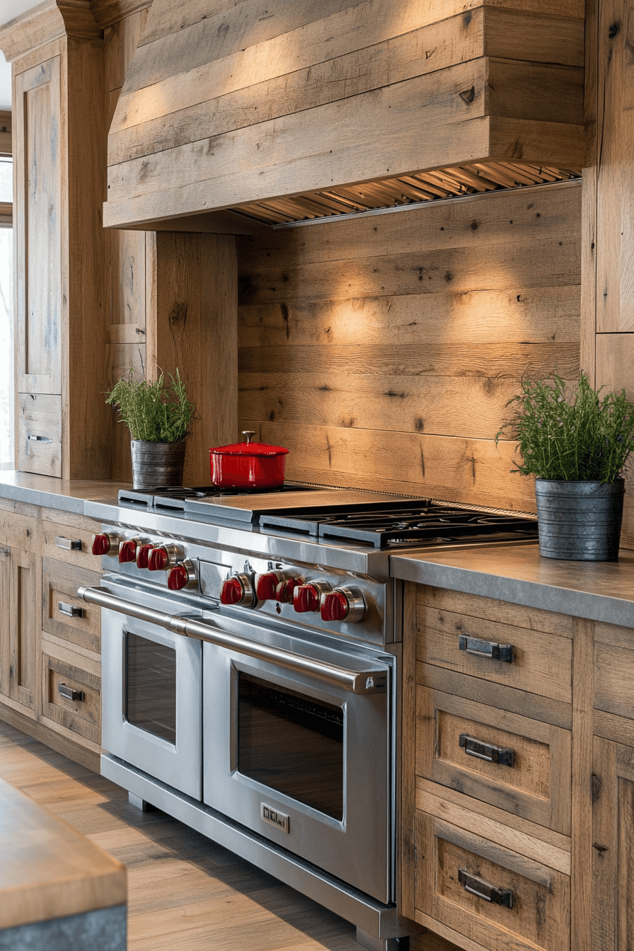 rustic wood kitchen cabinets