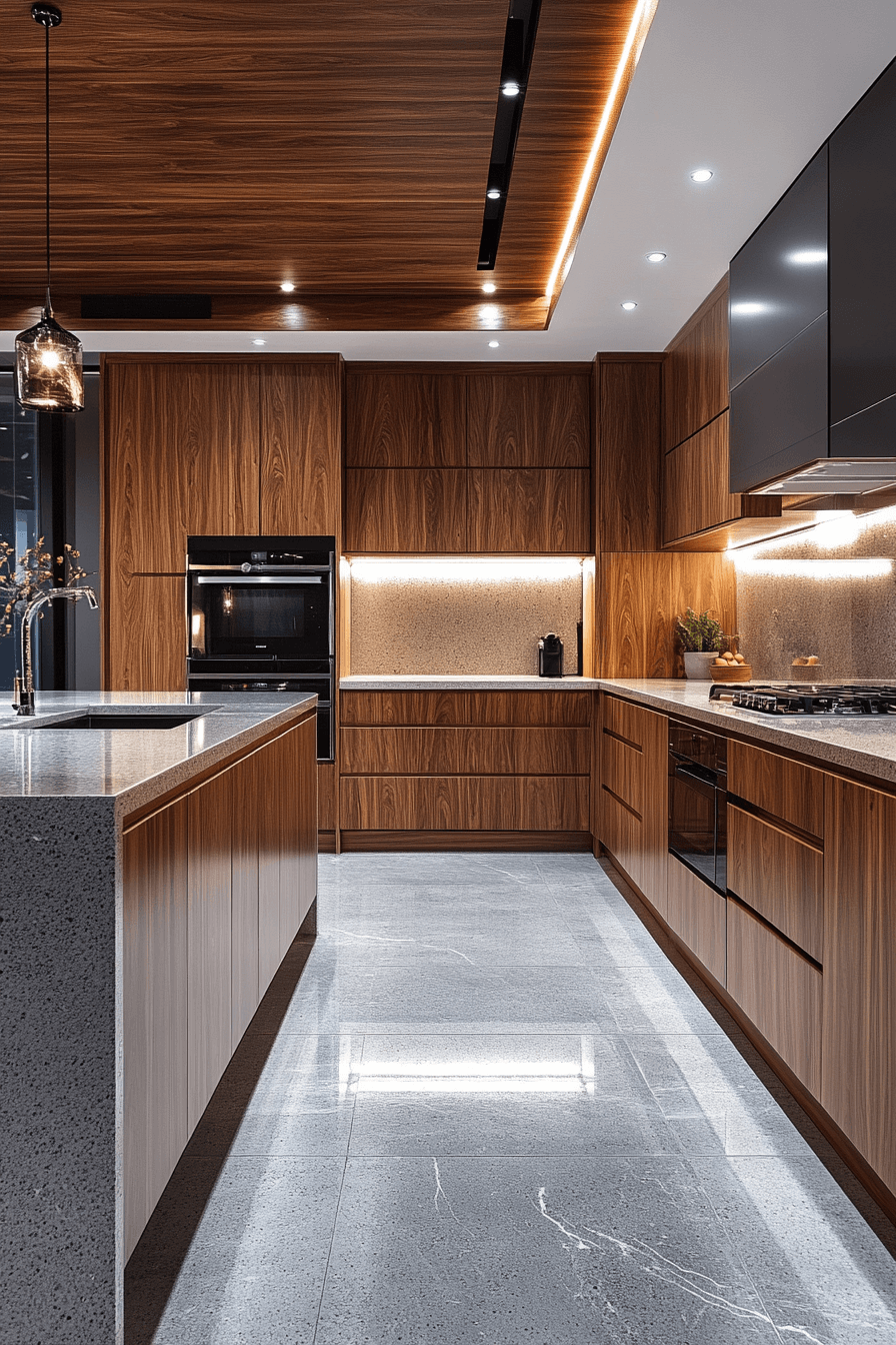 medium wood kitchen cabinets