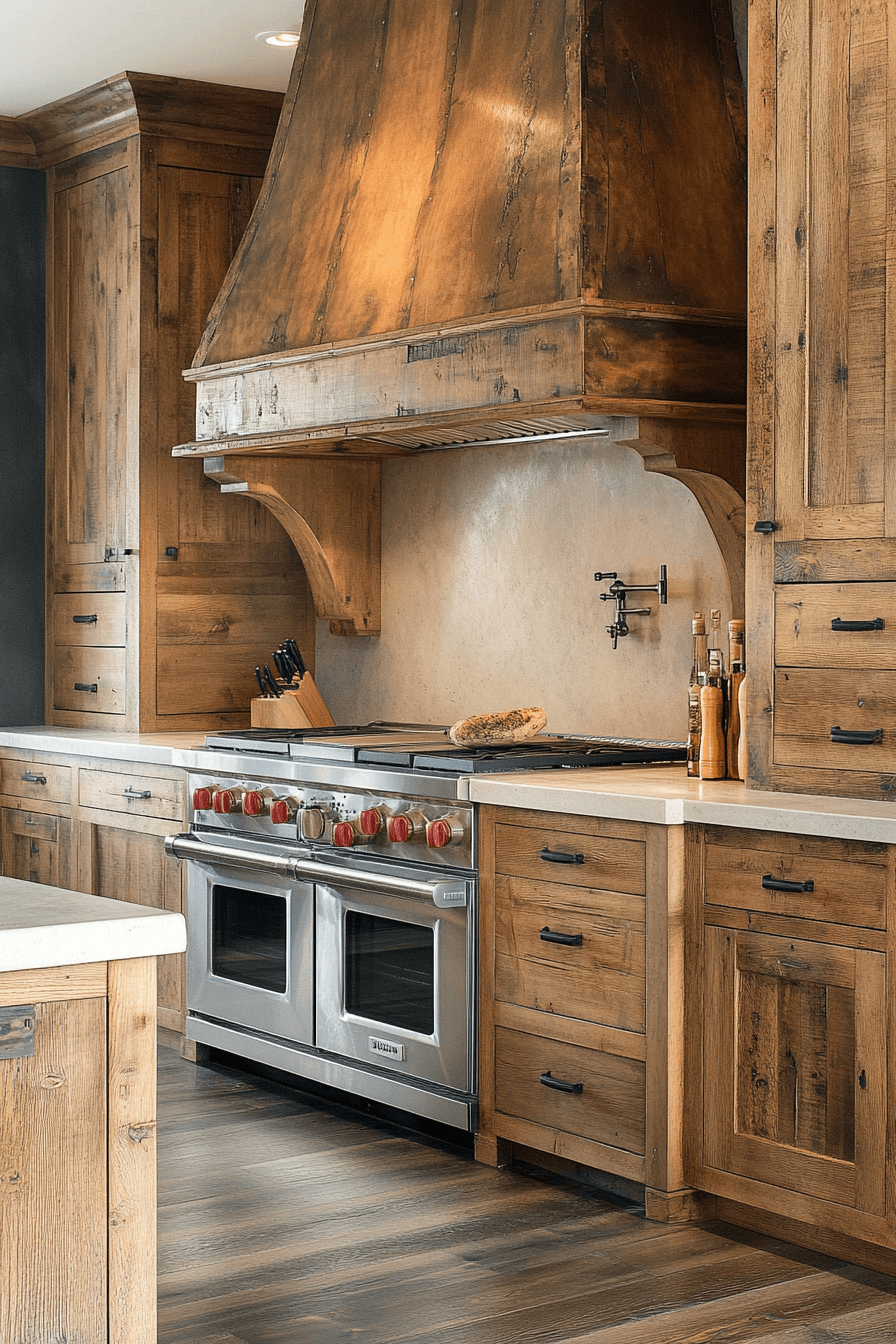 rustic wood kitchen cabinets