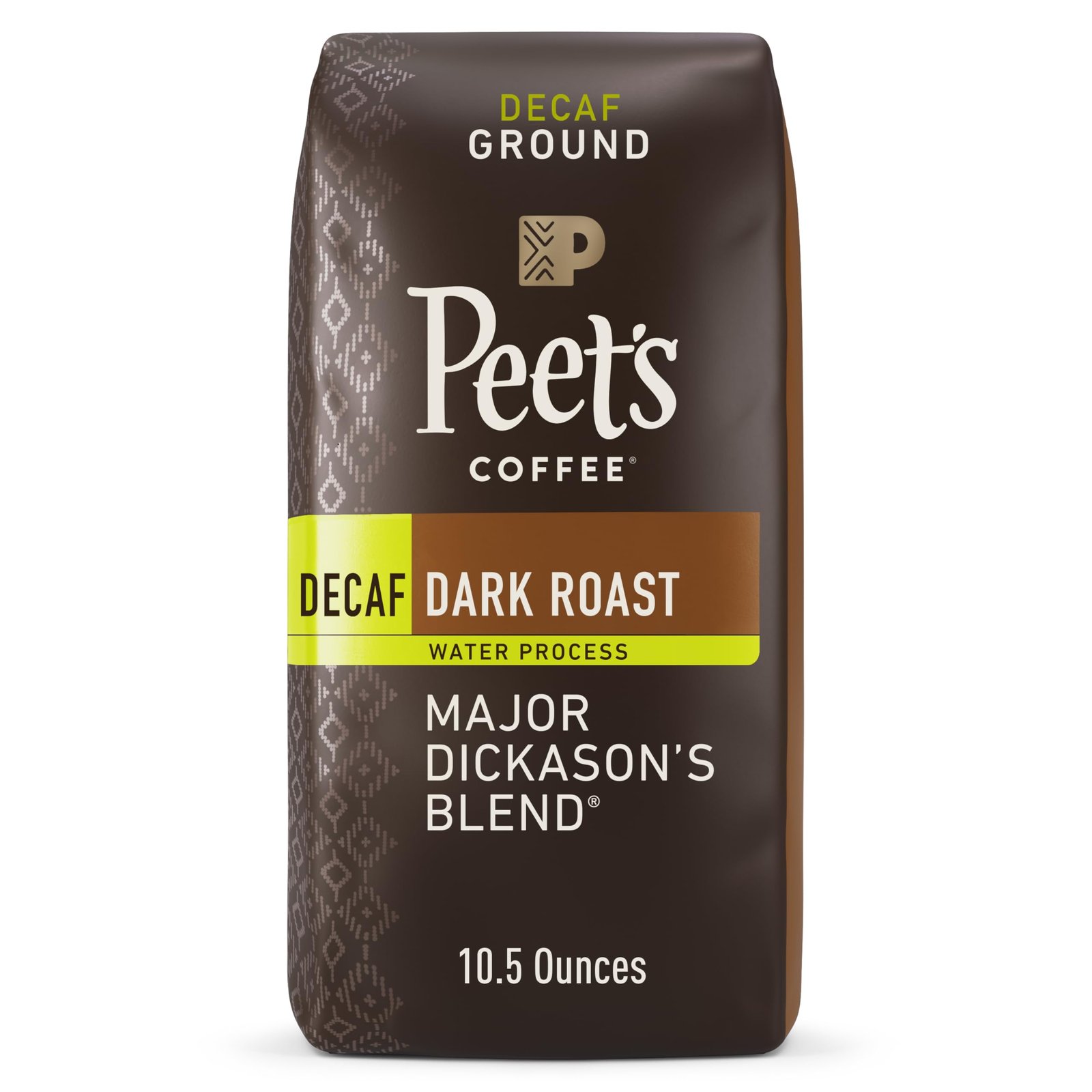 Peet's Coffee, Dark Roast Decaffeinated Ground Coffee - Decaf Major Dickason's Blend 10.5 Ounce Bag Decaf Major Dickason's 10.5 Ounce (Pack of 1) best decaf coffee