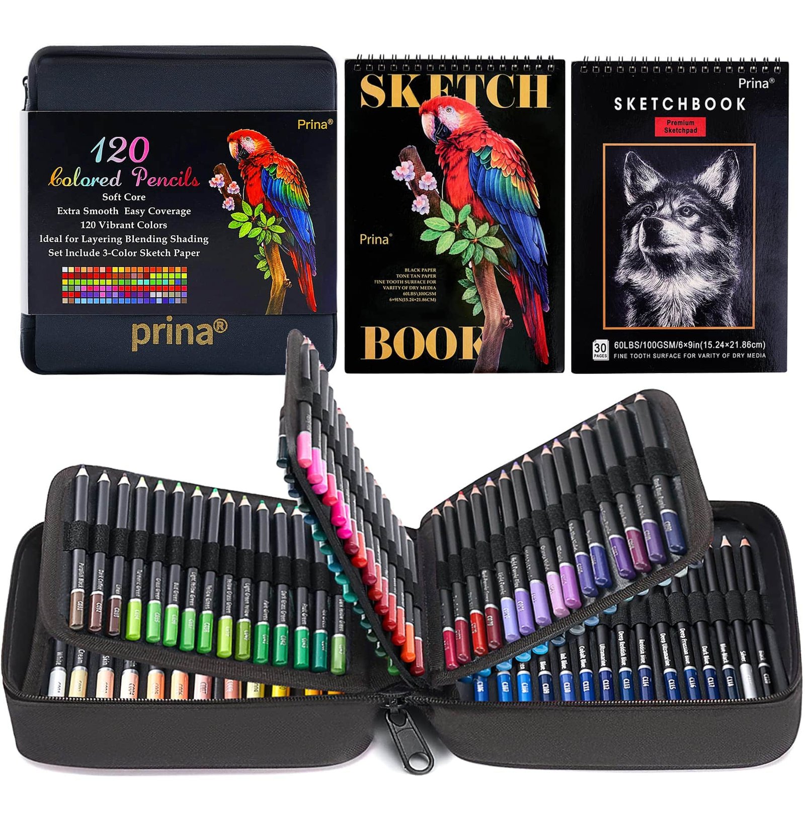 PRINA Art Supplies 120-Color Colored Pencils Set