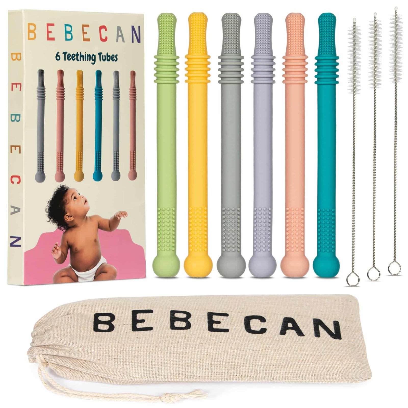 BEBECAN Teething Sticks for Babies 0-36 Months