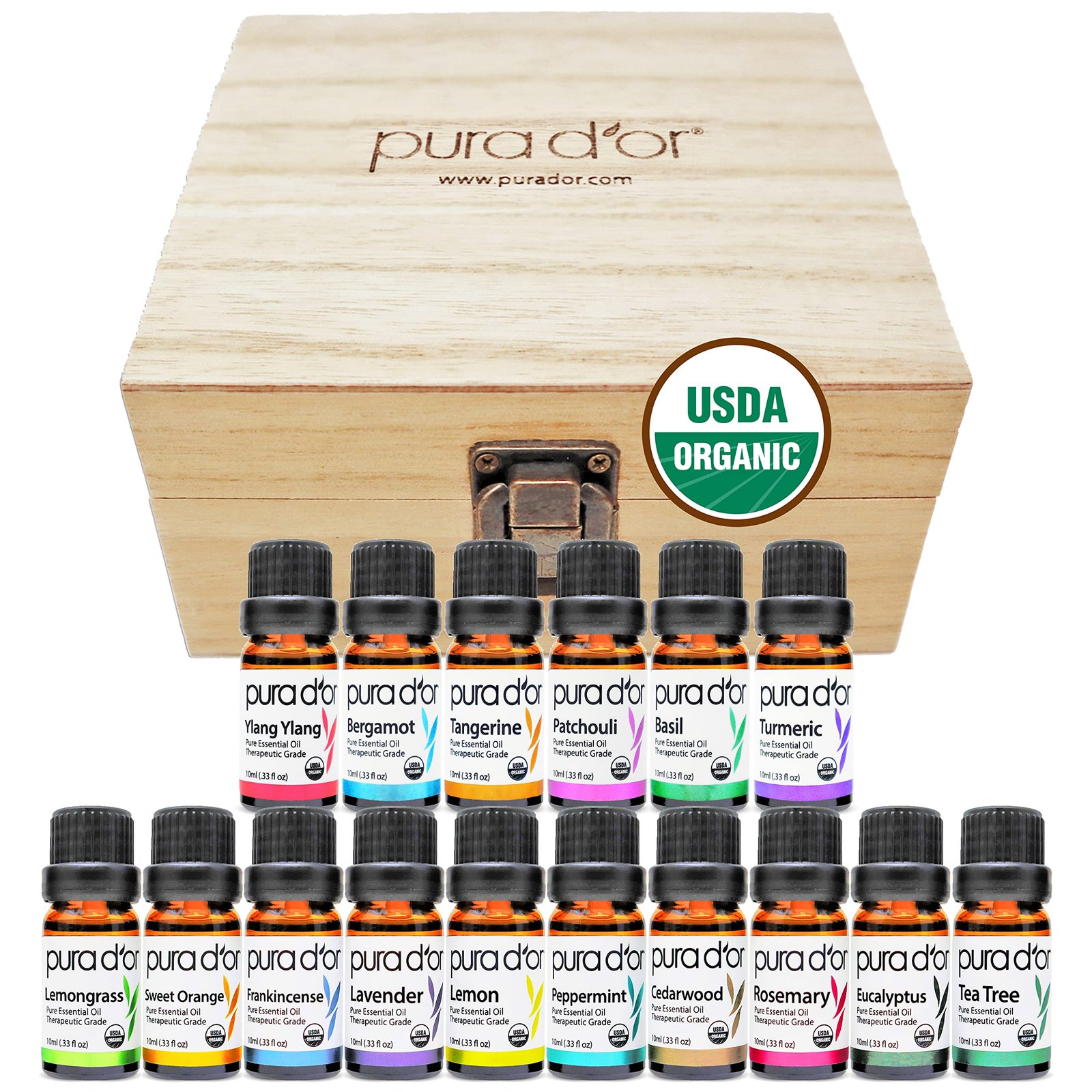 Top 8 Best Essential Oil Brands: Top Picks for 2026 4 PURA D'OR Organic Essential Oils Set