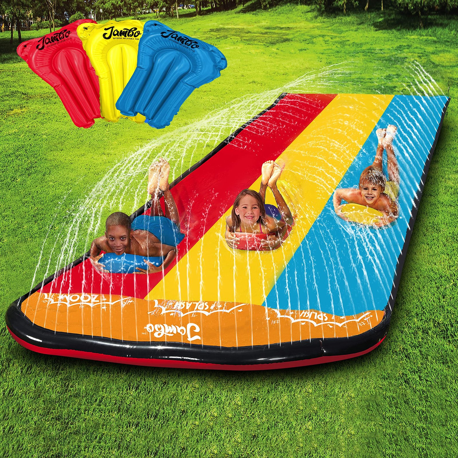 Jambo Premium Slip Splash and Slide with 3 Bodyboards